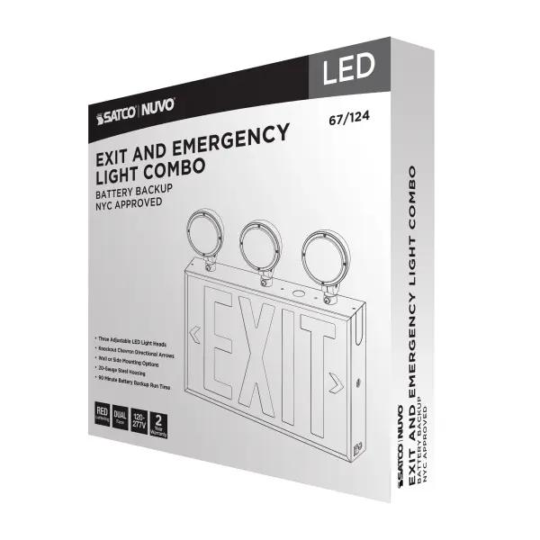 NYC Approved LED Exit Sign with Emergency Light Combo - Image 12