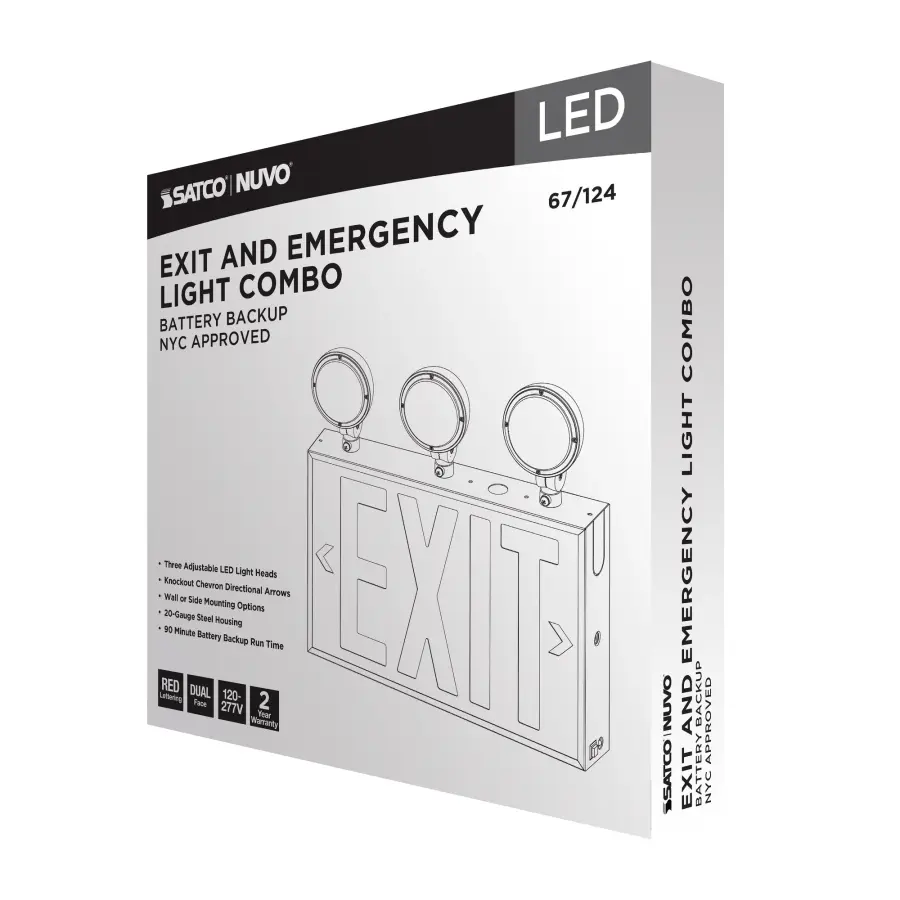 NYC Approved LED Exit Sign with Emergency Light Combo - Image 12