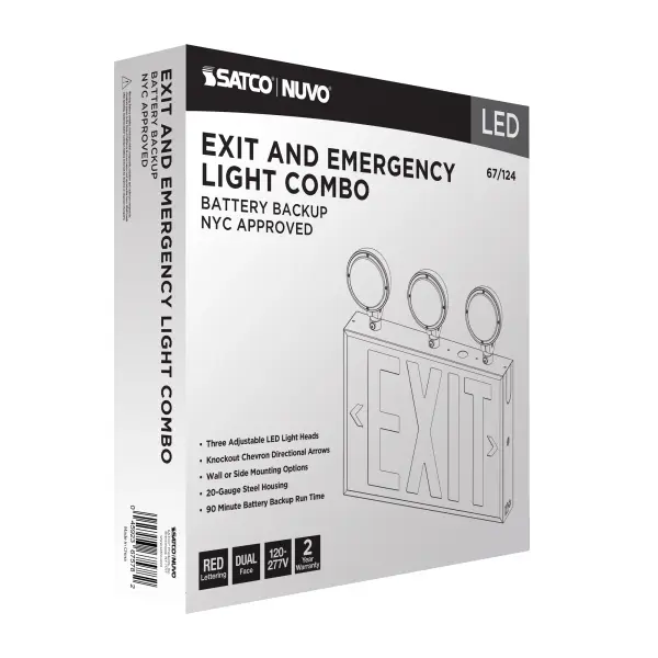 NYC Approved LED Exit Sign with Emergency Light Combo - Image 13