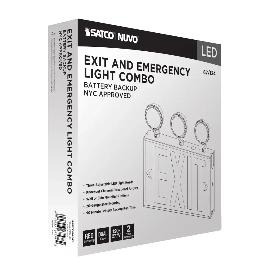 NYC Approved LED Exit Sign with Emergency Light Combo - Image 13