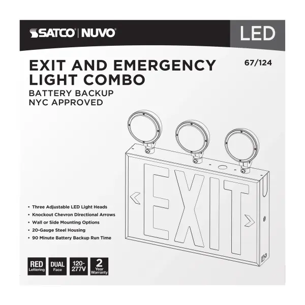 NYC Approved LED Exit Sign with Emergency Light Combo - Image 8