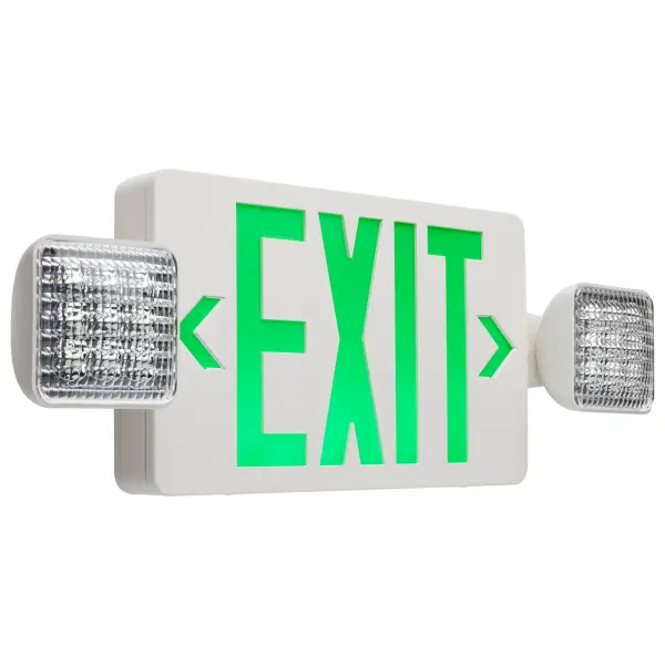 LED Exit Sign & Emergency Light Combo - Green - Image 1