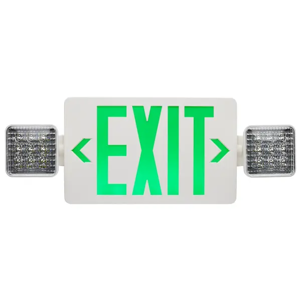 LED Exit Sign & Emergency Light Combo - Green - Image 2