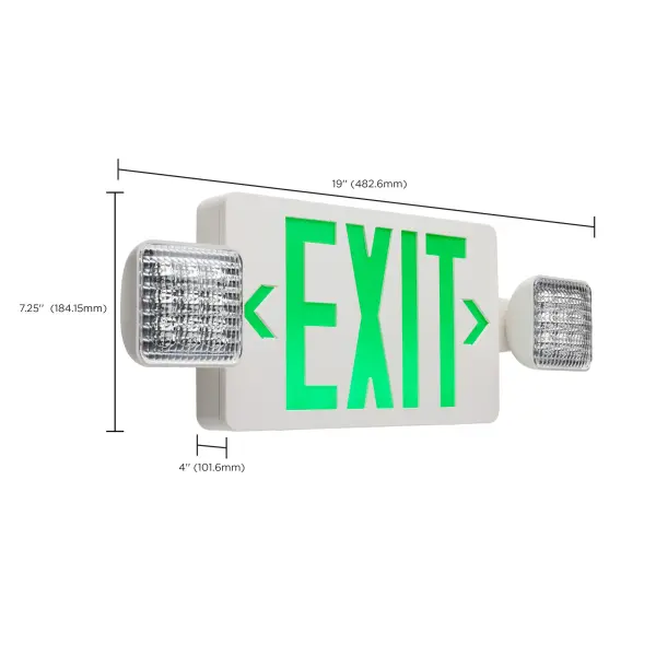 LED Exit Sign & Emergency Light Combo - Green - Image 12
