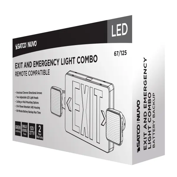 LED Exit Sign & Emergency Light Combo - Green - Image 10