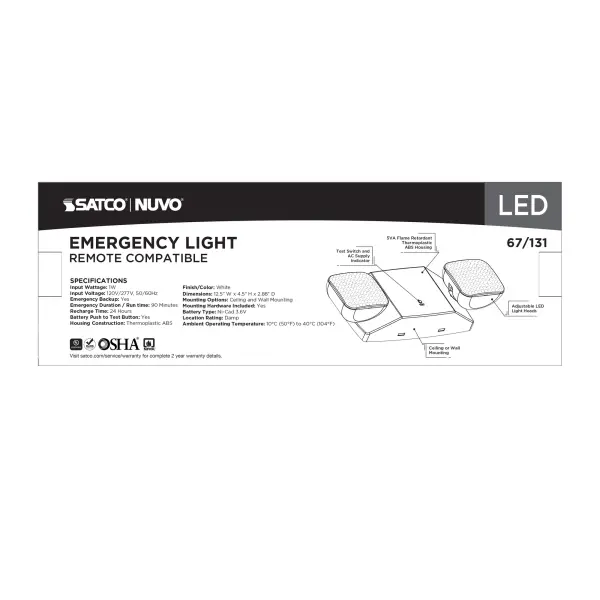 LED Emergency Light with Battery Backup - Dual Head - Image 8