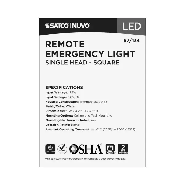 Remote Emergency Light with Battery Backup - Single Head - Image 7
