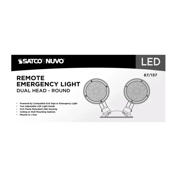 Remote Emergency Light - Double Head with Battery Backup - Image 6