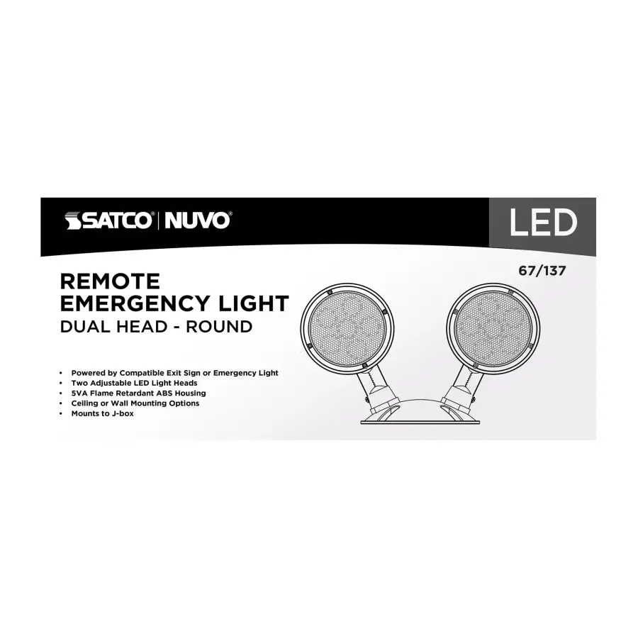Remote Emergency Light - Double Head with Battery Backup - Image 6