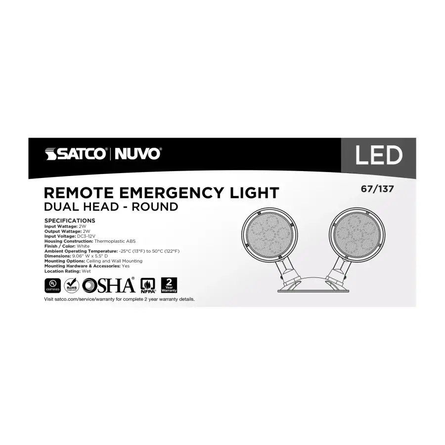 Remote Emergency Light - Double Head with Battery Backup - Image 7
