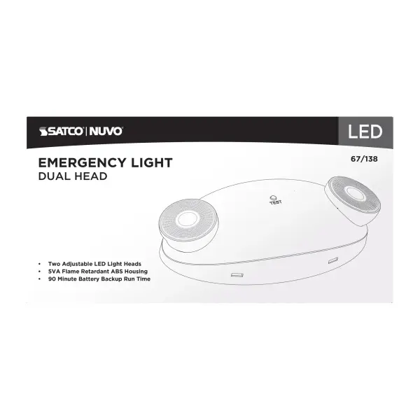 LED Emergency Light - Dual Head with Battery Backup - Image 6