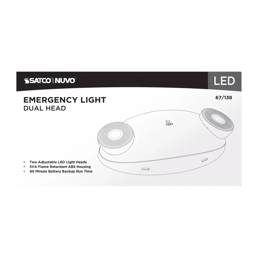 LED Emergency Light - Dual Head with Battery Backup - Image 6