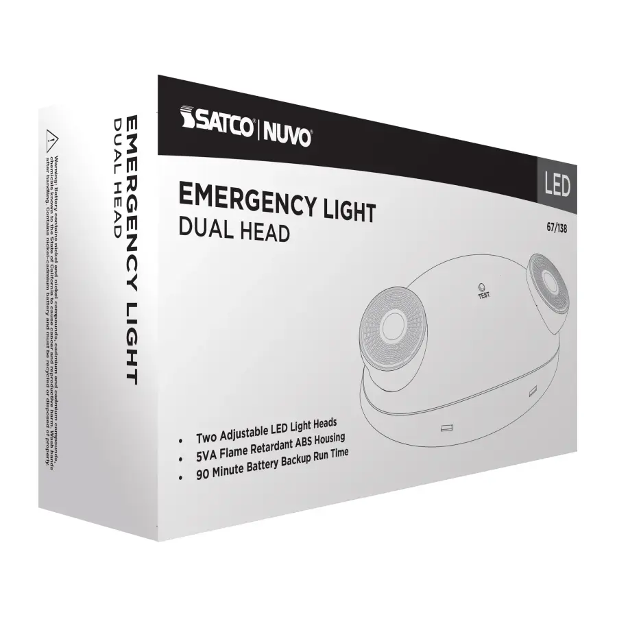LED Emergency Light - Dual Head with Battery Backup - Image 9