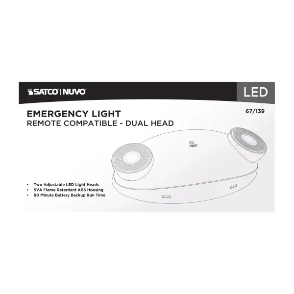 Dual Head LED Emergency Light with Battery Backup - Image 6