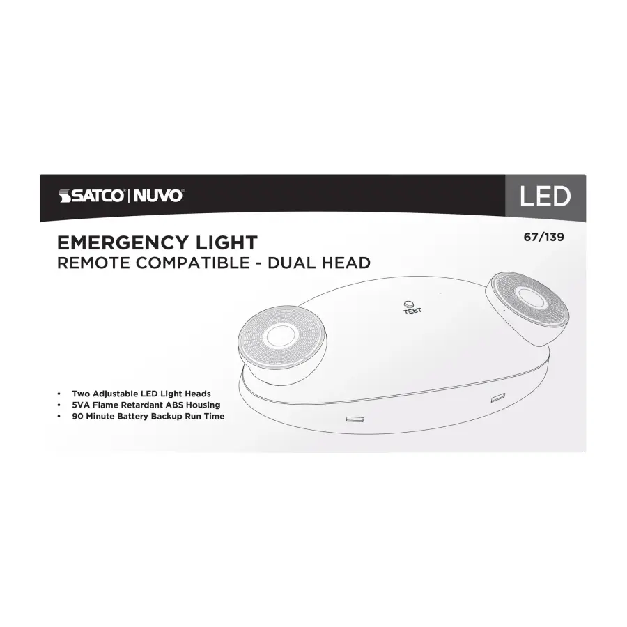 Dual Head LED Emergency Light with Battery Backup - Image 6