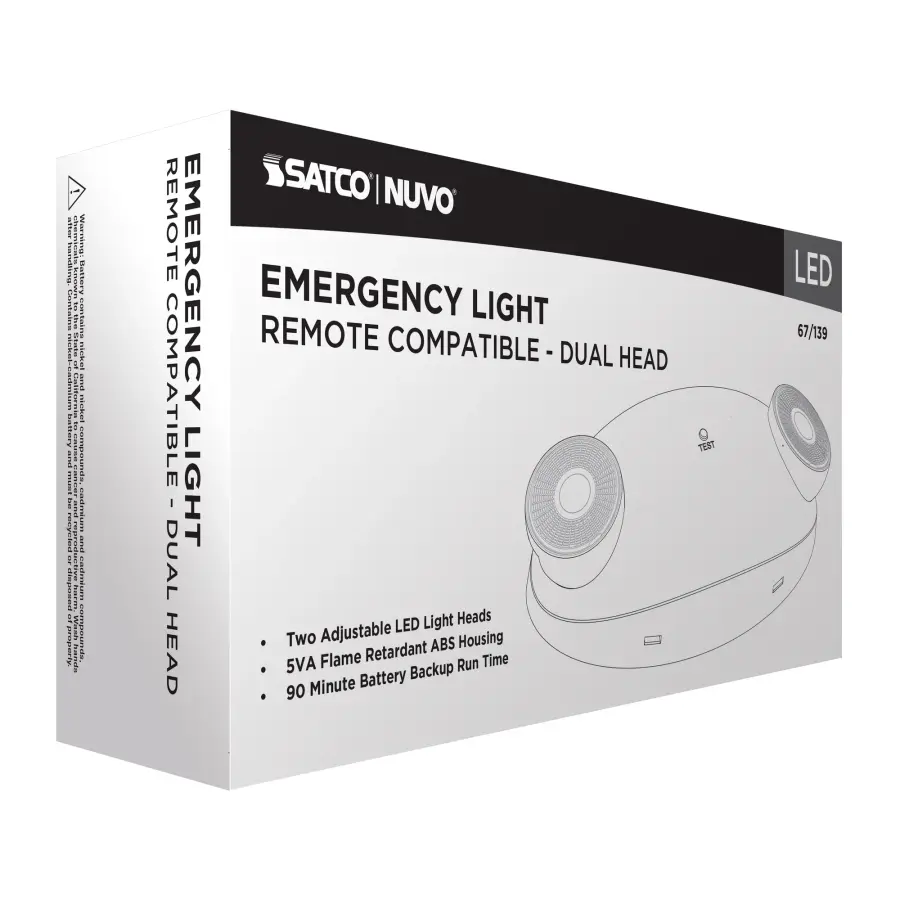 Dual Head LED Emergency Light with Battery Backup - Image 9