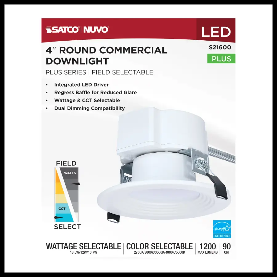 4-Inch LED Commercial Downlight - Field Selectable - Image 5