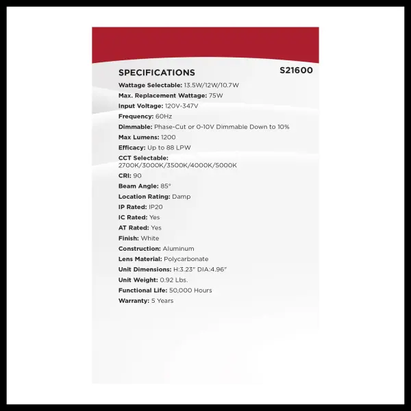 4-Inch LED Commercial Downlight - Field Selectable - Image 8