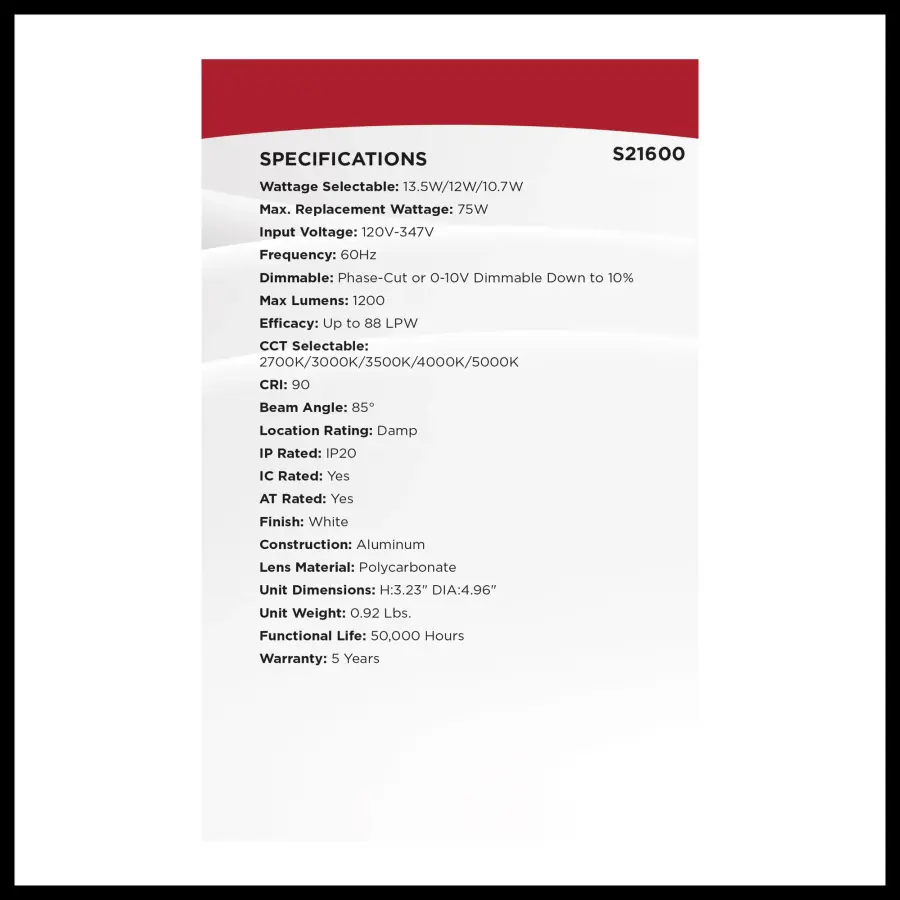 4-Inch LED Commercial Downlight - Field Selectable - Image 8