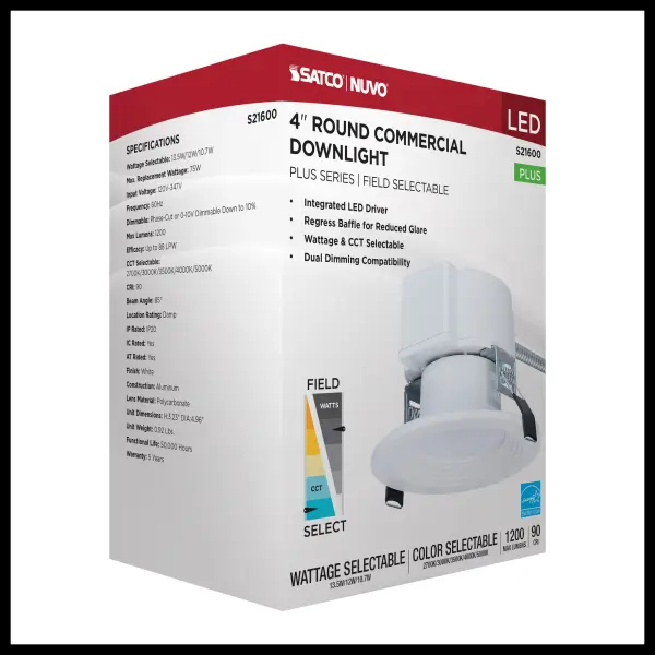 4-Inch LED Commercial Downlight - Field Selectable - Image 10