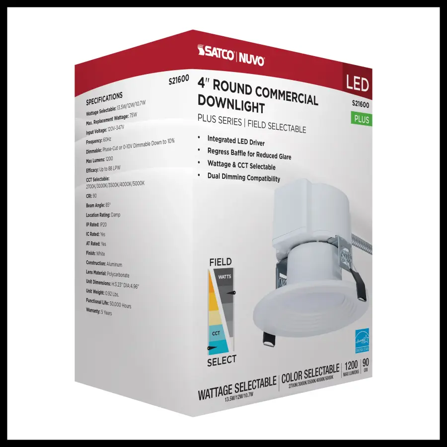 4-Inch LED Commercial Downlight - Field Selectable - Image 10