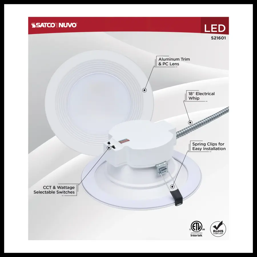 6-Inch LED Commercial Downlight - Field Selectable - Image 6