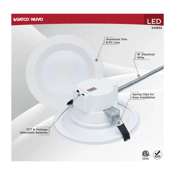 8-Inch LED Commercial Downlight - 25.5W Field Selectable - Image 6