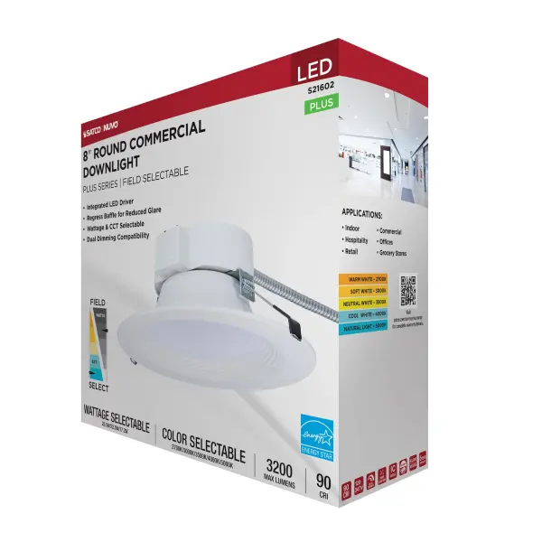 8-Inch LED Commercial Downlight - 25.5W Field Selectable - Image 9