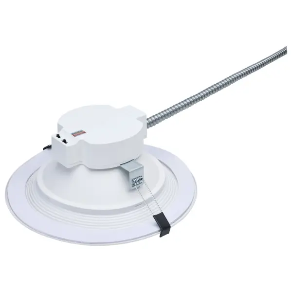This 10-inch commercial downlight offers exceptional flexibility with field-selectable wattage and color temperature, 90 CRI for superior color rendering, and dual dimming capability. Perfect for commercial spaces requiring adaptable, high-quality lighting. - alternate view