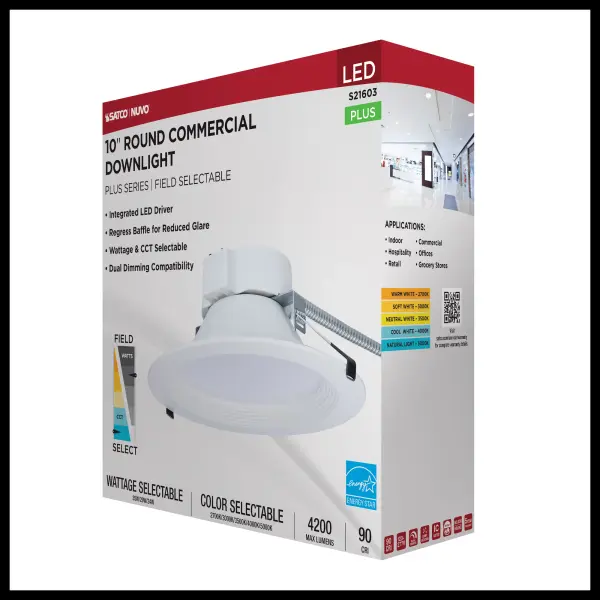 10-Inch LED Commercial Downlight - 35W Field Selectable - Image 9