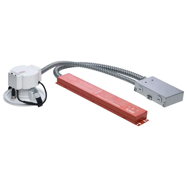 This 4-inch commercial LED downlight combines versatility with safety, featuring field-selectable wattage and color temperature, 90 CRI for superior color rendering, and an integrated emergency battery backup with 90-minute runtime. - alternate view