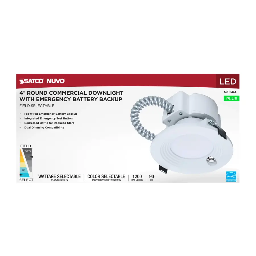 4-Inch LED Commercial Downlight with Emergency Backup - Image 9