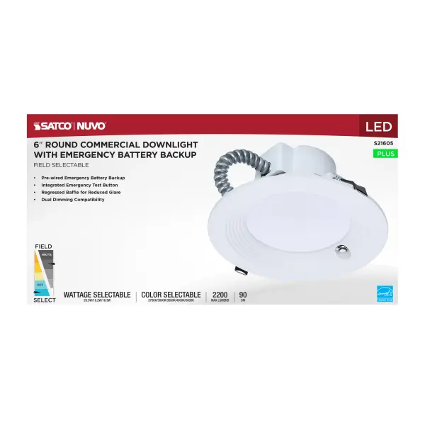 6-Inch LED Commercial Downlight with Emergency Backup - Image 9