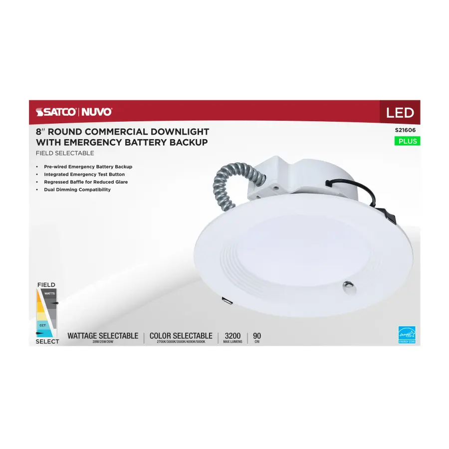 8-Inch LED Commercial Downlight with Emergency Backup - Image 9