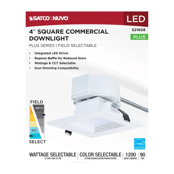4-Inch Square LED Commercial Downlight - Image 5