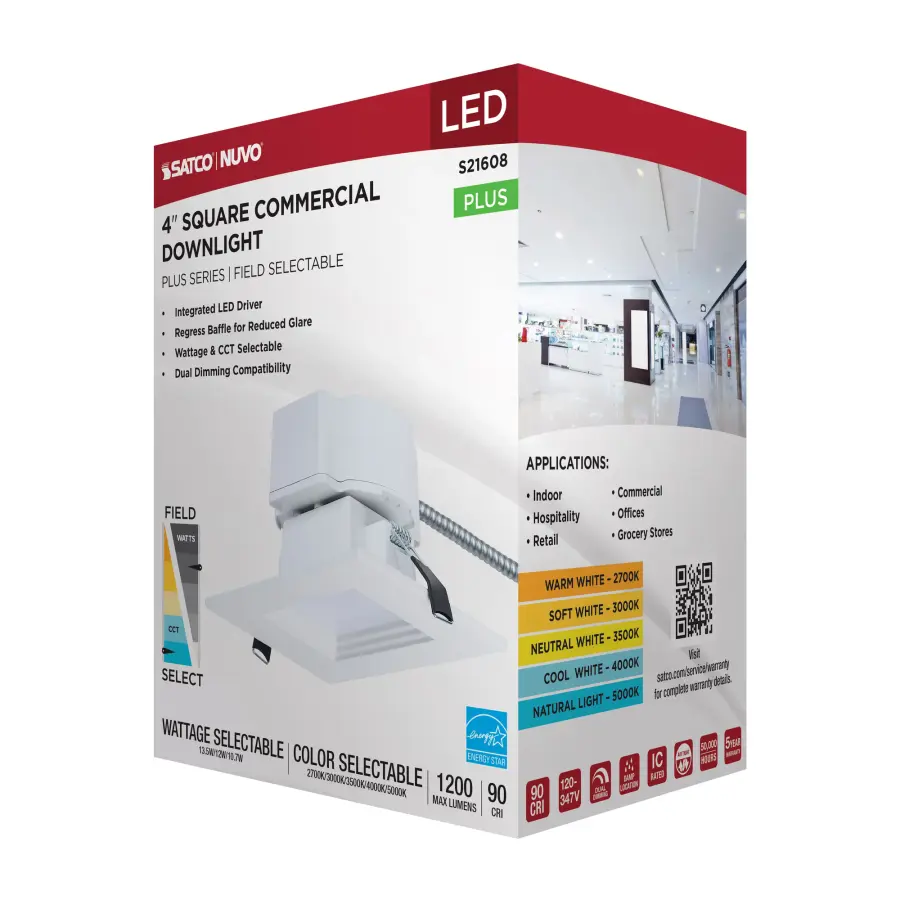 4-Inch Square LED Commercial Downlight - Image 9