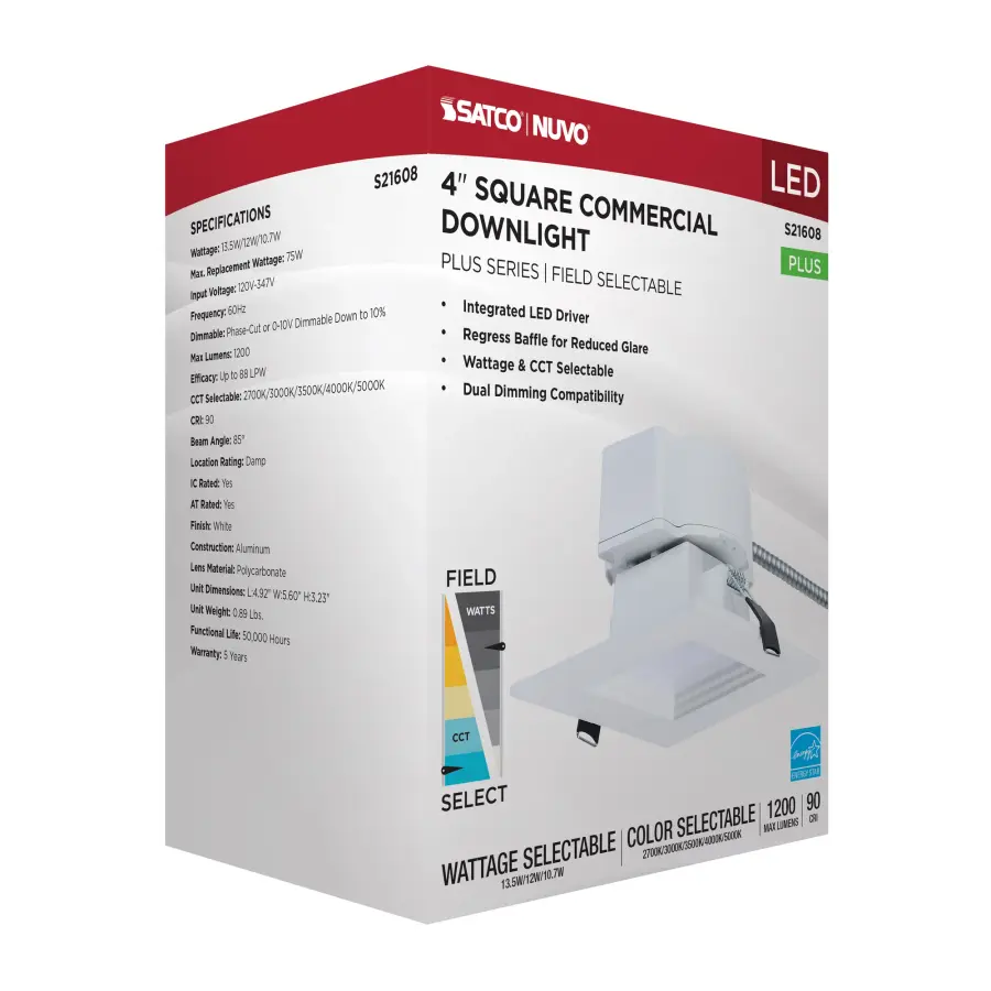 4-Inch Square LED Commercial Downlight - Image 10