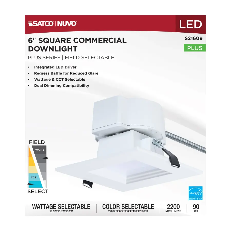 6-Inch Square LED Commercial Downlight - Image 5