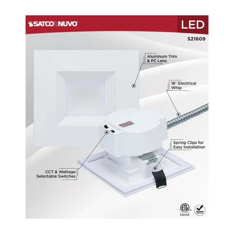 6-Inch Square LED Commercial Downlight - Image 6