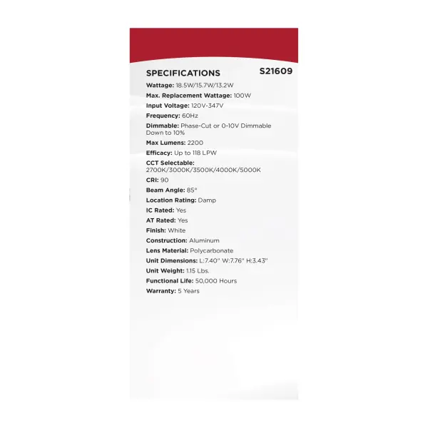 6-Inch Square LED Commercial Downlight - Image 8