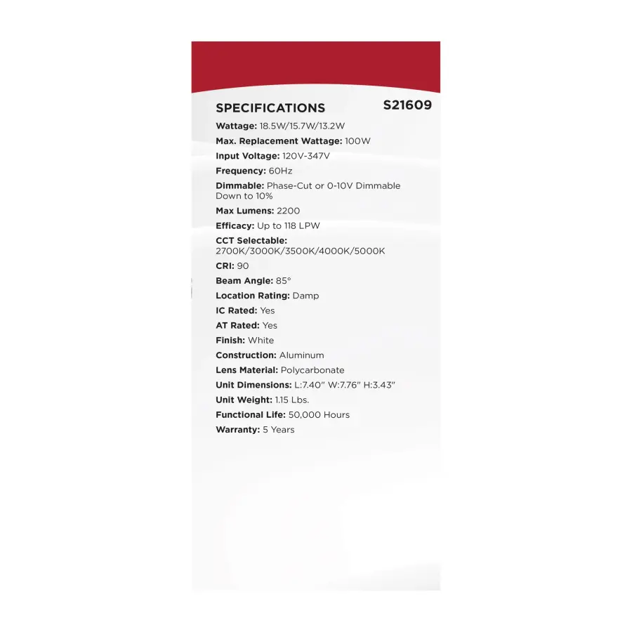 6-Inch Square LED Commercial Downlight - Image 8