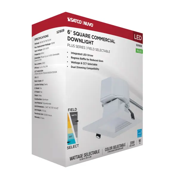 6-Inch Square LED Commercial Downlight - Image 10