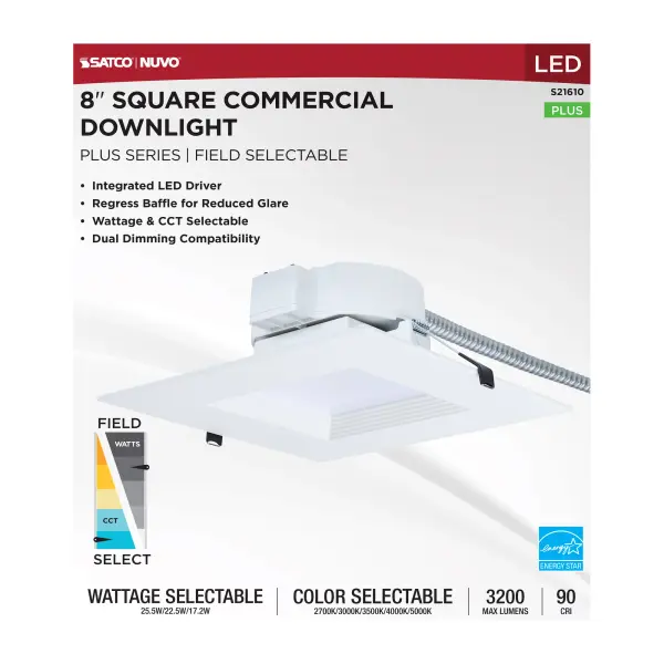 8-Inch Square LED Commercial Downlight - Image 5