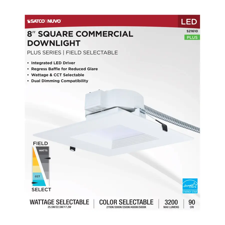 8-Inch Square LED Commercial Downlight - Image 5