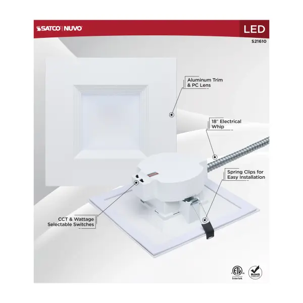 8-Inch Square LED Commercial Downlight - Image 6