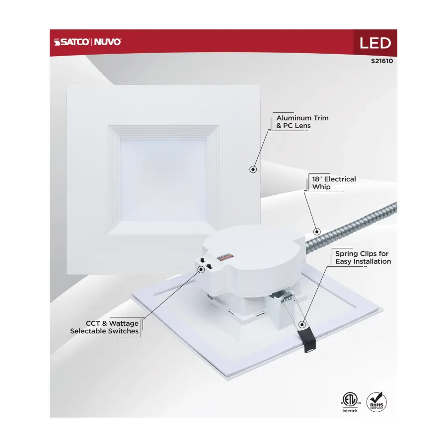 8-Inch Square LED Commercial Downlight - Image 6