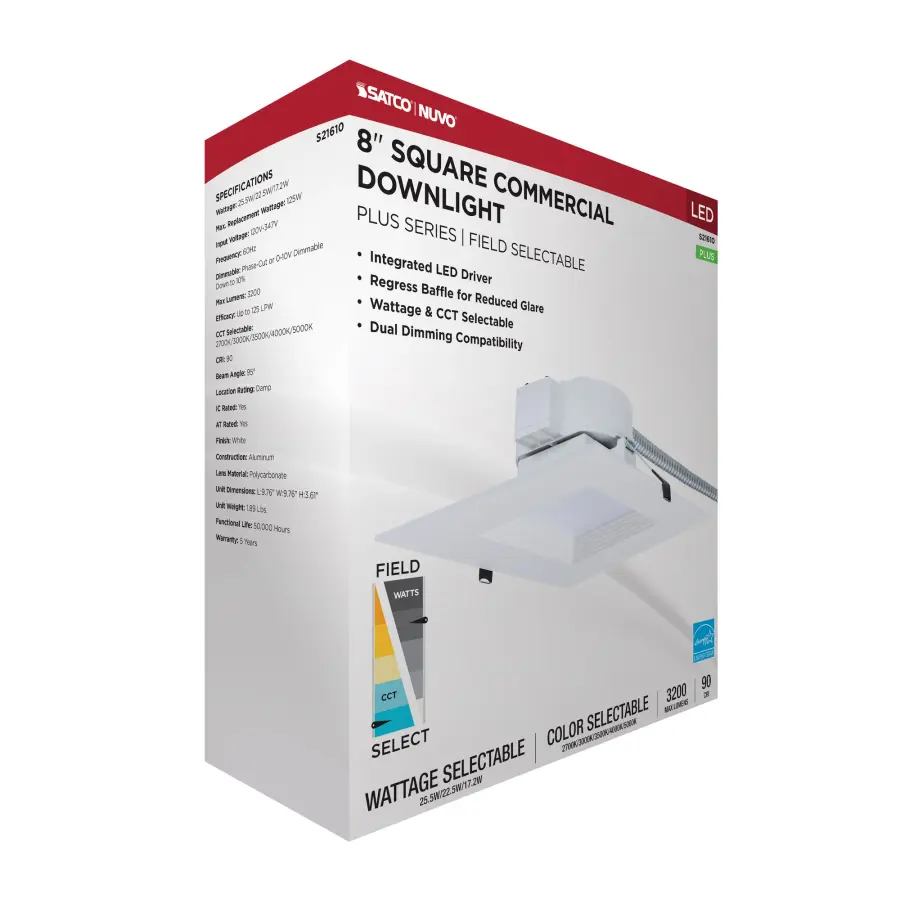 8-Inch Square LED Commercial Downlight - Image 10