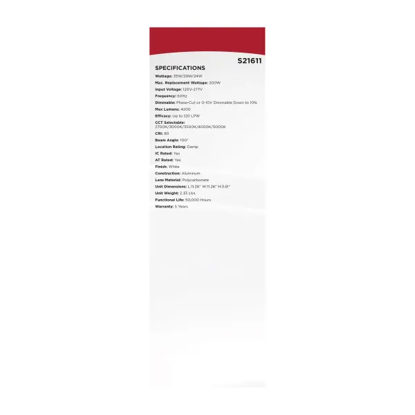10-Inch Square LED Commercial Downlight - 35W Field Selectable - Image 8