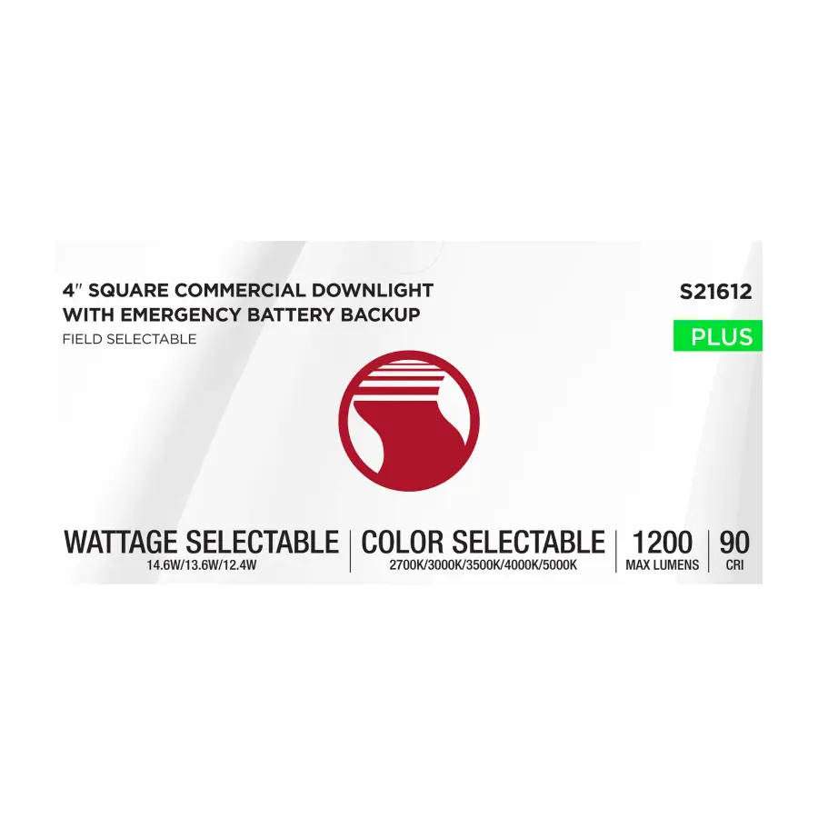 4-Inch Square LED Commercial Downlight with Emergency Backup - Image 11