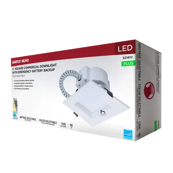 4-Inch Square LED Commercial Downlight with Emergency Backup - Image 16
